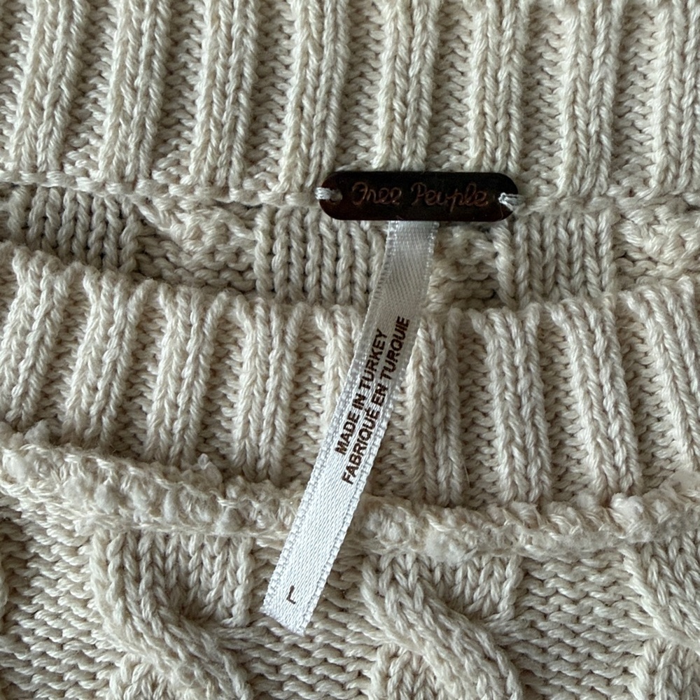 Free People Ivory Cable Knit Sweater - Picture 3 of 6